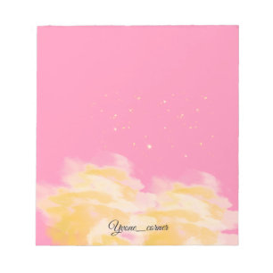 Süßer Rosa Himmel   Ästhetisches Wolken-Schreibhef Notizblock