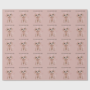 Süßer rosa Kristall-Welpe Geschenkpapier