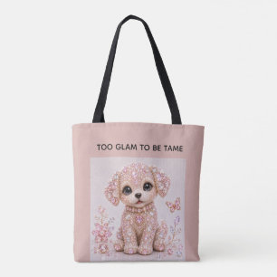 Süßer rosa Kristall-Welpe Tasche