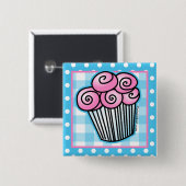Süßer rosa Kuchen-Knopf Button (Vorne & Hinten)