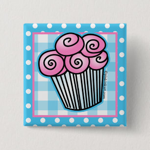 Süßer rosa Kuchen-Knopf Button