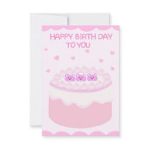Süßer rosa Kuchen zum Geburtstag