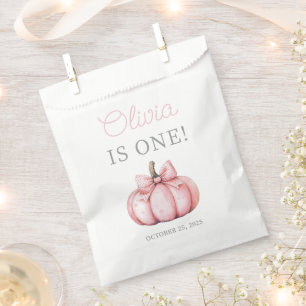 Süßer rosa Kürbis Baby Mädchen 1. Geburtstag  Geschenktütchen