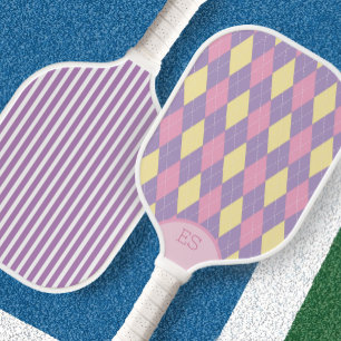 Süßer rosa lila gelber Argyle-Pickleball-Schläger Pickleball Schläger