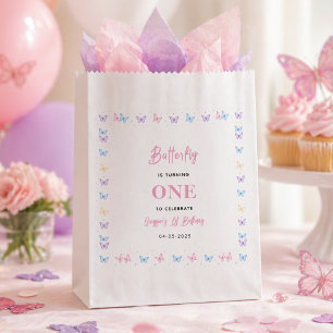 Süßer Rosa Lila Schmetterling 1. Geburtstag für Mä Geschenktütchen