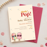 Süßer Rosa-Lutscher-Einladung zur Babyparty