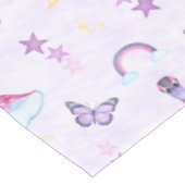 Süßer Rosa Mädchen Dinosaurier Tischdecke (Schrägansicht)