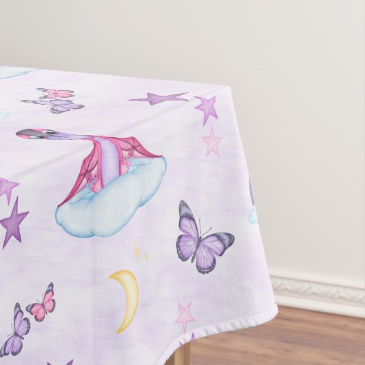Süßer Rosa Mädchen Dinosaurier Tischdecke (Beispiel)