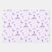 Süßer Rosa Mädchen Geburtstag Dinosaurier Geschenkpapier Set (Vorderseite 3)