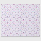 Süßer rosa Mädchen-Geburtstags-Dinosaurier Geschenkpapier (Flach)