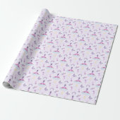 Süßer rosa Mädchen-Geburtstags-Dinosaurier Geschenkpapier (Ungerollt)