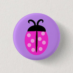 Süßer Rosa Marienkäfer Button