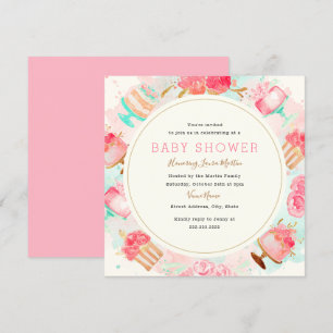 Süßer Rosa Minzkuchen-Kranz Baby Shower Einladung