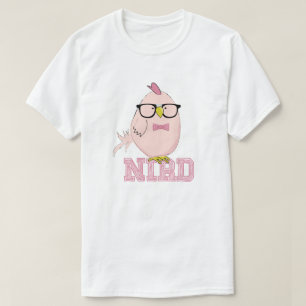 Süßer Rosa Nerd-Vogel T-Shirt