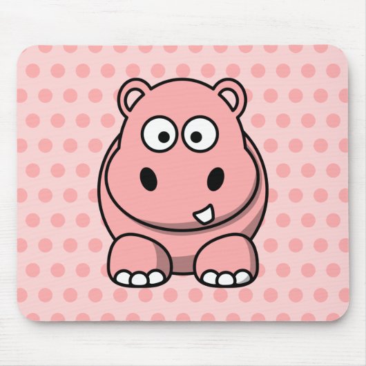 Süßer Rosa Nilpferd Mousepad (Vorne)