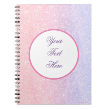 Süßer rosa personalisierter Name Glitter-Notizbuch