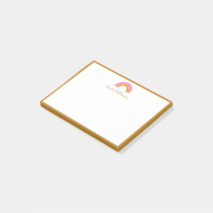 Süßer Rosa Retro-Regenbogen Personalisierte Schrif Post-it Klebezettel
