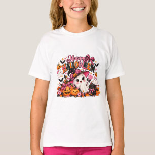 Süßer rosa Schleifen-Halloween-Geist-Aufkleber K T-Shirt