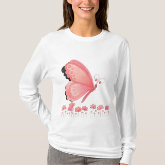 Süßer rosa Schmetterlingsdruck-Sweatshirt T-Shirt
