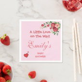 Süßer Rosa Teddybär Baby Shower Serviette (Beispiel)