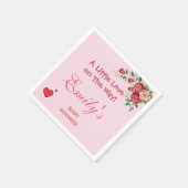 Süßer Rosa Teddybär Baby Shower Serviette (Ecke)
