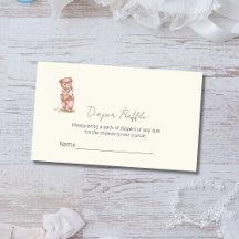 Süßer rosa Teddybär Golf Diaper-Raffa-Ticket