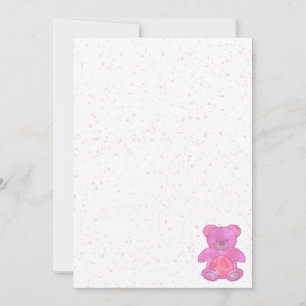 Süßer Rosa Teddybär nach Maß Einladung