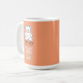 Süßer rosa Teddybär-Reflektions-Doodle mit individ Kaffeetasse (Vorderseite Links)