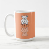 Süßer rosa Teddybär-Reflektions-Doodle mit individ Kaffeetasse (Links)