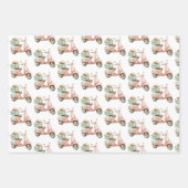 Süßer rosa und aquafarbener Küsten-Roller Geschenkpapier Set (Vorderseite)