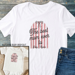 Süßer Rosa und Weißer Bogen Beste Mama Ever Baby N Tri-Blend Shirt