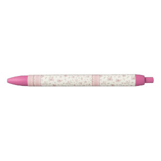 Süßer rosa vintage Blumen-Retraktionsstift Kugelschreiber