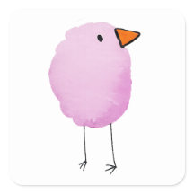 Süßer rosa Wasserfarben-Vogel-Aufkleber
