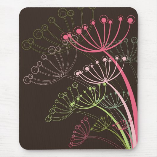Süßer rosa wunderlicher Löwenzahn-schicke Mousepad (Vorne)