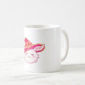 Süßer rosa Zauberer-Hasen-Aufkleber Kaffeetasse (VorderseiteRechts)