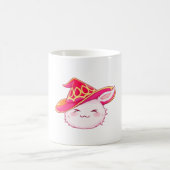 Süßer rosa Zauberer-Hasen-Aufkleber Kaffeetasse (Mittel)