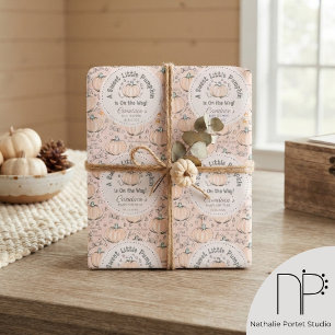Süßer rosafarbener kleiner Kürbis Herbst-Baby-Part Geschenkpapier