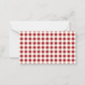 Süßer Rot-Creme-Gingham-Bogen Mitteilungskarte (Rückseite)