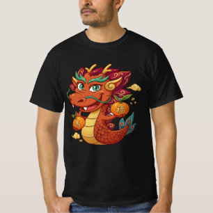 Süßer roter Drache Vektor Clipart Chinesisches N T-Shirt
