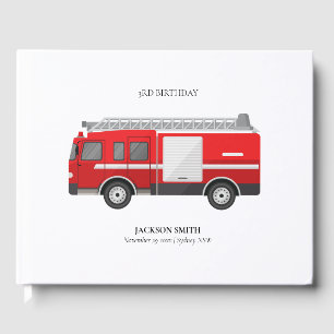 Süßer roter Feuerwehrwagen Motor Kinder jeden Alte Gästebuch