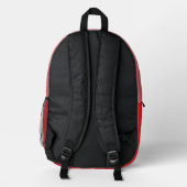 Süßer roter Monogramm-Patch mit Büffelkaromuster Bedruckter Rucksack (Rückseite)