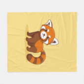 Süßer Roter Panda auf Gelb Fleecedecke (Vorderseite (Horizontal))