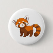 Süßer Roter Panda Button (Vorderseite)