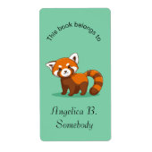 Süßer Roter Panda Grüne Exlibris (Vorne)
