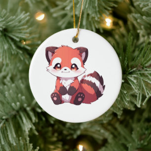 süßer Roter Panda Keramik Ornament