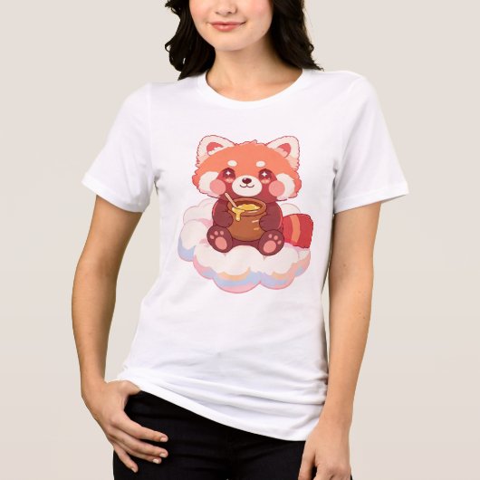 Süßer Roter Panda Tri-Blend Shirt (Vorderseite)
