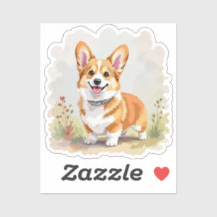 Süßer roter Pembroke Welsh Corgi Hund Aufkleber