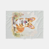 Süßer roter Pembroke Welsh Corgi Hund Fleecedecke (Vorderseite (Horizontal))