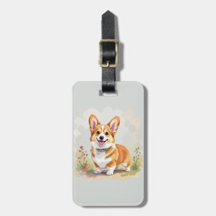 Süßer roter Pembroke Welsh Corgi Hund Gepäckanhänger