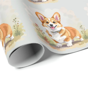 Süßer roter Pembroke Welsh Corgi Hund Geschenkpapier